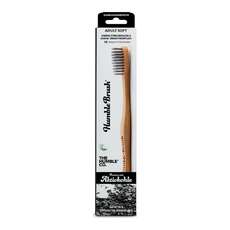 The Humble Co. Brush Adult Charcoal Black Soft Οδοντόβουρτσα από Μπαμπού Ενηλίκων Εμποτισμένη με Ενεργό Άνθρακα Μαλακή, 1 τεμάχιο