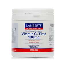 Lamberts Vitamin C Time Release 1000mg Συμπλήρωμα Διατροφής Βιταμίνη C για Τόνωση του Οργανισμού & Ενίσχυση του Ανοσοποιητικού Συστήματος, 180tabs
