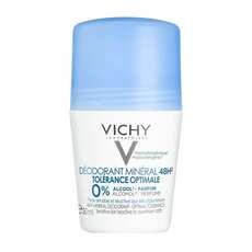 Vichy Deodorant Mineral 48H Roll On Tolerance Optimale Αποσμητικό Χωρίς Άλατα Αλουμινίου & Aλκοόλη, Χωρίς Άρωμα για Ευαίσθητη & Αντιδραστική Επιδερμίδα, 50ml