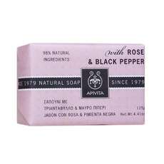 Apivita Natural Soap Σαπούνι με Τριαντάφυλλο & Μαύρο Πιπέρι 125g