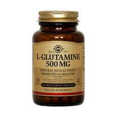 Solgar L-Glutamine 500mg Συμπλήρωμα Γλουταμίνης - Υγεία Ανοσοποιητικού Συστήματος, Εντέρων & Εγκεφάλου 50veg.caps