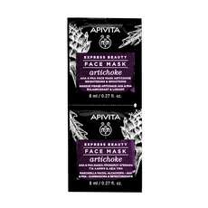 Apivita Express Mask AHA & PHA Μάσκα Προσώπου με Αγκινάρα για Λάμψη & Λεία Υφή, 2x8ml