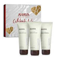 AHAVA Celebrate Life It's Your Time Hand Cream 100ml, Body Lotion 100ml & shower Gel 100ml