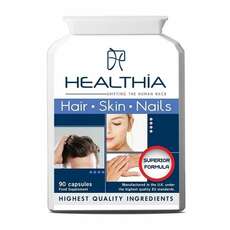 Healthia Hair,Skin & Nails Συμπλήρωμα Διατροφής για Καλή Διατήρηση της Καλής Υγείας του Δέρματος, Μαλλιών & Νυχιών 90caps