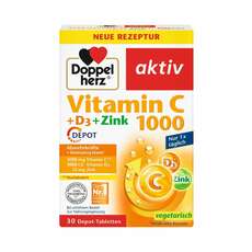 Doppelherz Vitamin C + D3 + Zinc Συμπλήρωμα Διατροφής με Βιταμίνες C, D3 & Ψευδάργυρο, 30tabs