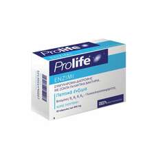Prolife Enzimi Συμπλήρωμα Διατροφής με πεπτικά ένζυμα, προβιοτικά, πρεβιοτικά & βιταμίνες Β, 30caps