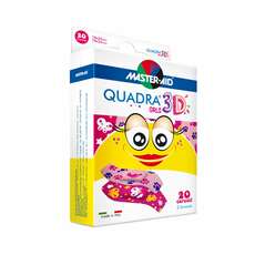 Masteraid Quadra Girls Παιδικά Τσιρότα Με Σχέδια Για Κορίτσια, 20 τεμάχια