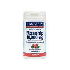 Lamberts Rosehip 10.000mg Εκχύλισμα Καρπών Αγριοτριανταφυλλιάς που Αποδίδει 250mg Βιταμίνης C για Τόνωση του Οργανισμού & Ενίσχυση του Ανοσοποιητικού Συστήματος, 60tabs