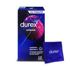 Durex Προφυλακτικά με Κουκίδες, Ραβδώσεις & Διεγερτικό Τζελ Intense Κανονική Εφαρμογή, 12τεμ
