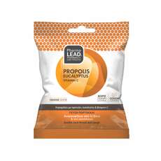 PharmaLead Propolis, Eucalyptus & Vitaminin C Cough Candies Lemon Flavor Καραμέλες με Πρόπολη, Ευκάλυπτο & Βιταμίνη C - Γεύση Πορτοκάλι, 40g