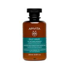 Apivita Oil Hair Shampoo Σαμπουάν Ρύθμισης της Λιπαρότητας με Μέντα & Πρόπολη 250ml