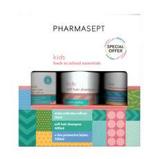 Pharmasept Back to School Pack με Kid Soft Hair Shampoo Παιδικό Σαμπουάν, 400ml, X-Lice Protective Lotion Αντιφθειρική Λοσιόν, 100ml & Kids Extra Mild Deo Roll-On Αποσμητικό για Παιδιά, 50ml, 1σετ