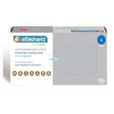 Alfashield Alfa Gloves Εξεταστικά Γάντια Λάτεξ Μέγεθος Large Λευκό Χρώμα Χωρίς Πούδρα 100 Τεμάχια