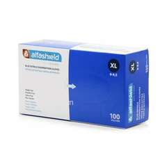 Alfashield Alfa Gloves Γάντια Νιτριλίου Χωρίς Πούδρα σε Μπλε Χρώμα XL100τμχ