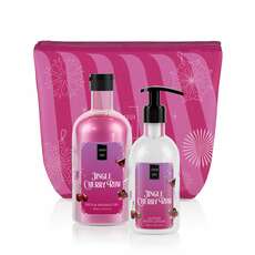 Lavish Care Jingle Cherry Rum Christmas Bag Set Bath /Shower Gel 500ml  & Glitter Body Lotion 300ml