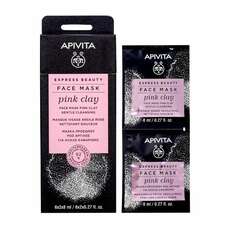 Apivita Express Beauty Face Mask Pink Clay για Απαλό Καθαρισμό 2x8ml