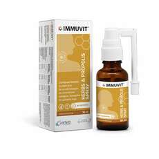 LERIVA Immuvit Herbs & Propolis Spray Σπρέι Λαιμού με Πρόπολη & Βότανα για Πονόλαιμο, Βήχα, Προστασία Αναπνευστικού 30ml