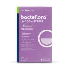 Olonea Bacteflora Mood & Stress για τη Διάθεση και τη Διαχείριση του Stress με Ψυχοβιοτικά, Εκχύλισμα Σαφράν Affron® και Σύμπλεγμα Βιταμινών Β, 30κάψουλες