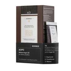 Korres Gift Set με Argan Oil Advanced Colorant 4.0 Βαφή Μαλλιών Καστανό, 50ml & Δώρο Μάσκα Argan Oil, 40ml, 1σετ