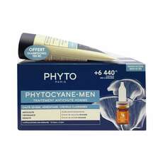 Phyto Phytocyane Promo Anti-Hair Loss Treatment for Men Αγωγή Τριχόπτωσης για Άνδρες, 12x3.5ml & Δώρο Αναζωογονητικό Σαμπουάν, 100ml, 1σετ