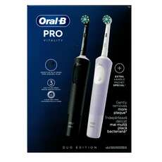 Oral-B Vitality Pro Black & Pink Duo Ηλεκτρικές Οδοντόβουρτσες Μαύρo & Μωβ, 2τεμ