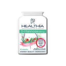 Healthia D-Mannose 500mg Συμπλήρωμα Διατροφής για Προστατεύει του Ουροποιητικού Συστήματος - Ιδανικό για Συμπτώματα της Ουρολοίμωξης & Κυστίτιδας, 90caps