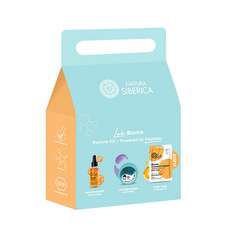 Natura Siberica Lab Biome Restore Kit Ρουτίνα Αναδόμησης με ορό προσώπου με συνένζυμο Q10, eye patches με Πεπτίδια & Δώρο Sheet Mask με Βιταμίνη C