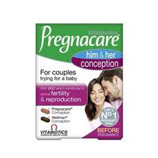 Vitabiotics Pregnacare Him & Her Conception,Συμπλήρωμα Για Ενίσχυση Της Γυναικείας και Της Ανδρικής Γονιμότητας, 60tabs