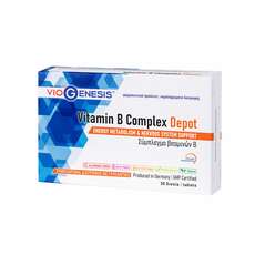VioGenesis Vitamin B Complex Depot Συμπλήρωμα διατροφής βραδείας αποδέσμευσης με σύμπλεγμα βιταμινών Β 30 tabs