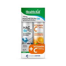 Health Aid Promo Pack Magnesium + B6, 20tabs & Vitamin C 1000mg, 20tabs, 1σετ