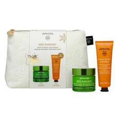 Apivita Promo Bee Radiant Κρέμα Προσώπου Ελαφριάς Υφής 50ml + Μάσκα Προσώπου Λάμψης Πορτοκάλι 50ml + Νεσεσέρ