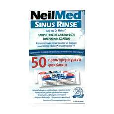 NeilMed Sinus Rinse Ισοτονικό Διάλυμα Ρινικών Πλύσεων για Ενήλικες 50 Ανταλλακτικά Φακελάκια