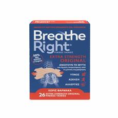 Breathe Right Extra Strength Original Ρινικές Ταινίες Ενός Μεγέθους 26 Ταινίες