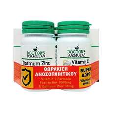 Doctor's Formulas Πακέτο Προσφοράς με Vitamin C Formula Fast Action 1000mg, 30tabs & Optimum Zinc 15mg, 30tabs & Δώρο Vitamin D3 2000IU, 60soft caps