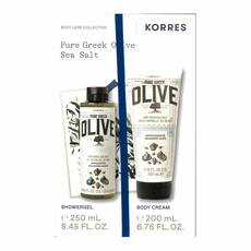Korres Πακέτο Pure Greek Olive Sea Salt Αφρόλουτρο 250ml & Κρέμα Σώματος 200ml