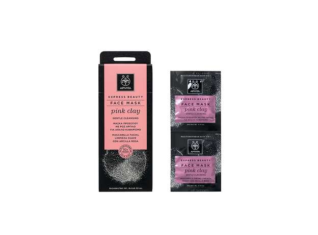 Apivita Express Beauty Face Mask Pink Clay για Απαλό Καθαρισμό 2x8ml