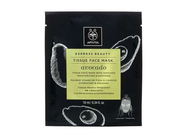 Apivita Tissue Μάσκα Προσώπου Αβοκάντο Ενυδάτωση & Καταπράυνση 1x10ml