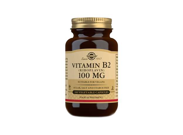 Solgar Vitamin B2 (Riboflavin) 100mg Βιταμίνες 100 Φυτικές Κάψουλες