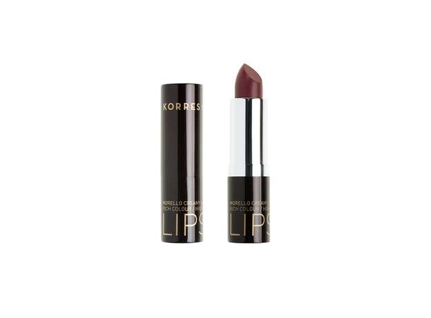 Korres Morello Creamy Lipstick No 34 Καφέ Μόκα, Σταθερό-Λαμπερό Αποτέλεσμα 3,5g