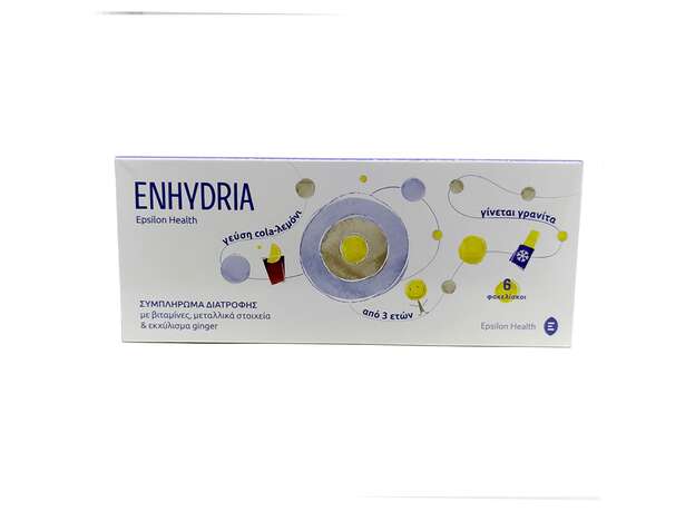 Epsilon Health Enhydria Αναπλήρωση Ηλεκτρολυτών Κατά της Ναυτίας & του Εμετού 6 Φακελίσκοιx15ml