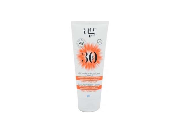 AG Pharm Sun Screen Body Lotion SPF30 Aντιηλιακό Γαλάκτωμα Σώματος, με άρωμα μονόη, 100ml