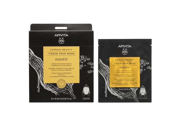 Apivita Express Beauty Tissue Face Mask Mastic για Σύσφιξη & Αίσθηση Lifting 15ml