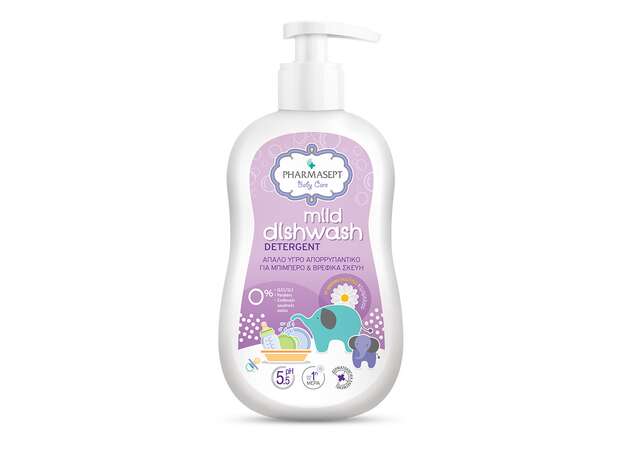 Pharmasept Baby Care Mild Dishwash Detergent, Απαλό Υγρό Απορρυπαντικό για Βρεφικά Σκεύη & Μπιμπερό, 400ml