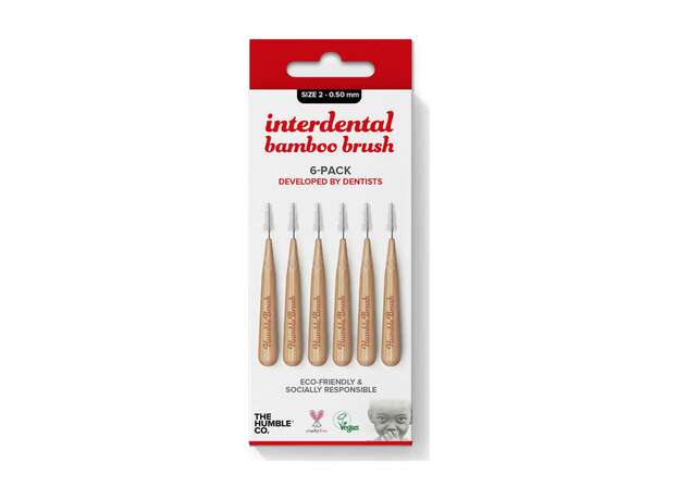 The Humble Co. Interdental Bamboo Brush Size 2 - 0.50 mm Red 6τμχ