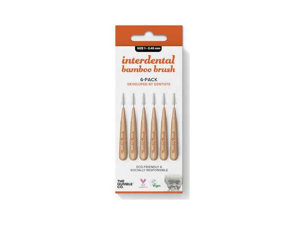 The Humble Co. Interdental Bamboo Brush Size 1 - 0.45 mm Orange 6τμχ