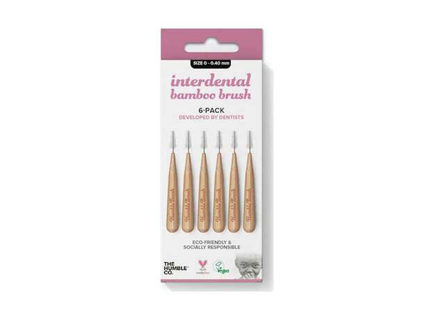 The Humble Co. Interdental Bamboo Brush Size 0-0.40mm Purple 6τμχ