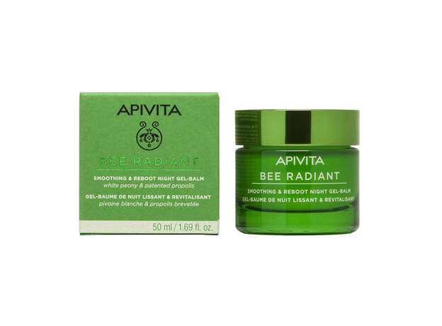 Apivita Bee Radiant White Peony & Patented Propolis Smoothing & Reboot Night Gel-Balm 50ml