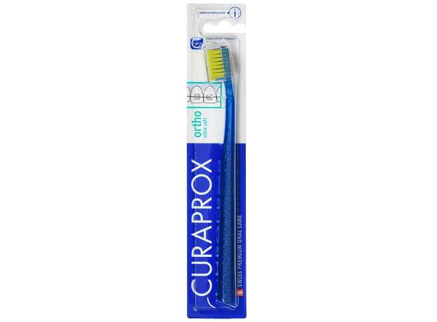 Curaprox Ortho CS 5460 Ultra Soft Μπλε - κιτρινη Οδοντόβουρτσα για τα Σιδεράκια 1tem