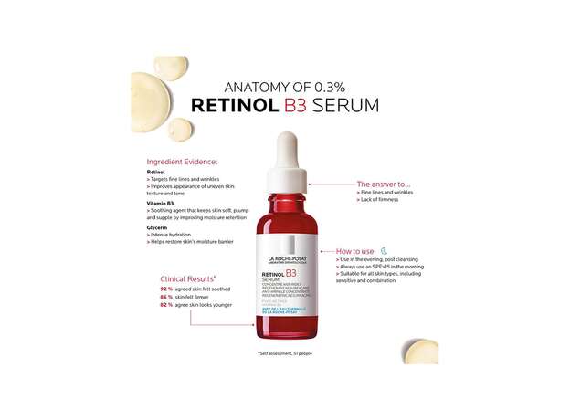 La Roche-Posay Retinol B3 Serum Αντιρυτιδικό Συμπύκνωμα Ρετινόλης για Ανάπλαση της Επιδερμίδας 30ml