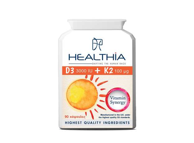 Healthia D3 3000iu Κ2 100mcg 90caps